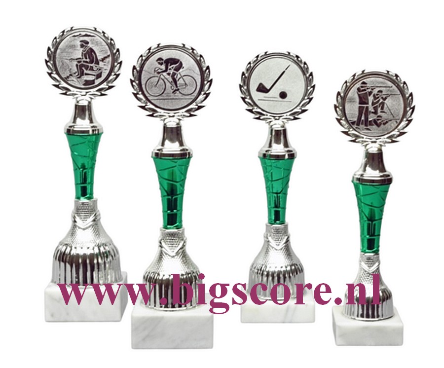 Z 628 Kunststof beker Groen-Zilver 4 Delig